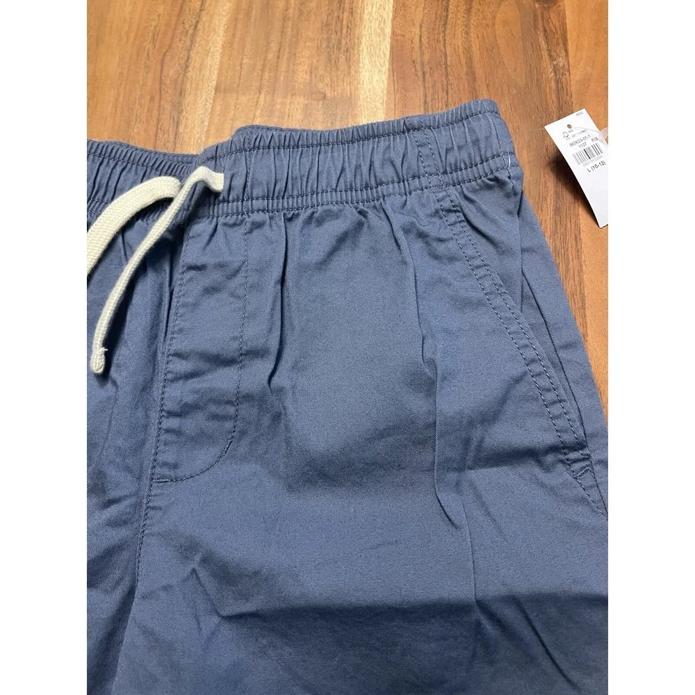 Old Navy Boys Blue Relaxed Dock Shorts Elastic Waist Cotton Size L 10-12 NWT